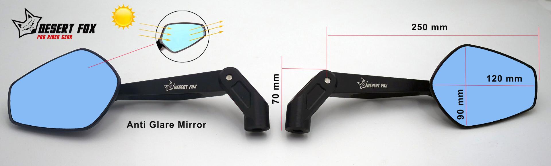 motorcycle mirrors size